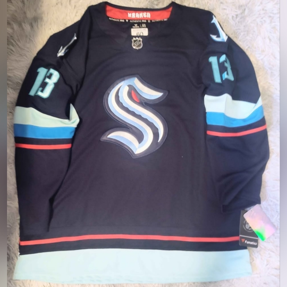 Brand new Brandon Tanev Seattle Kraken Fanatics Authentic Pro Navy Jersey size60